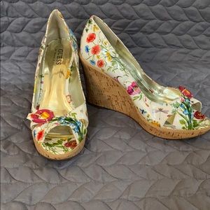GUESS by Marciano Floral Wedges